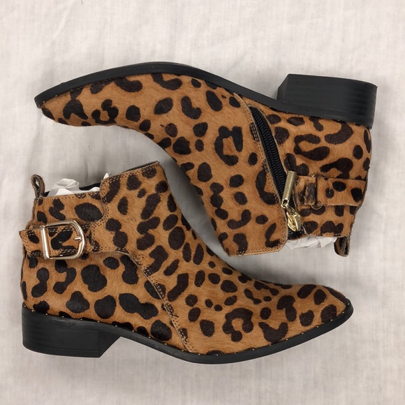 STEVEN By Steve Madden Leopard Calf Hair Clio Ankle Flats Booties/ Size: 6 - Picture 5 of 12